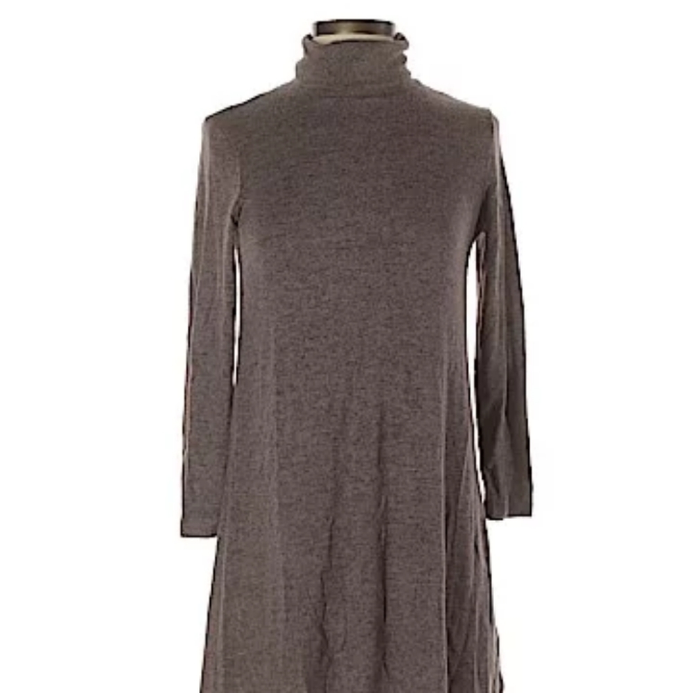 Turtleneck casual sweater dress